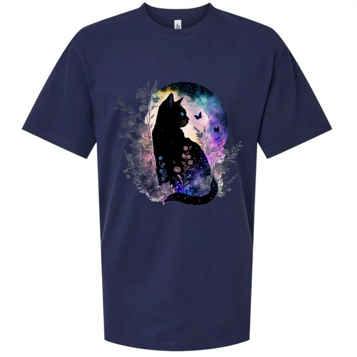 Space Cat Galaxy Cat Funny For Cat Dad Cat Mom Cat Lover Cat Alien Ufo Sueded Cloud Jersey T-Shirt