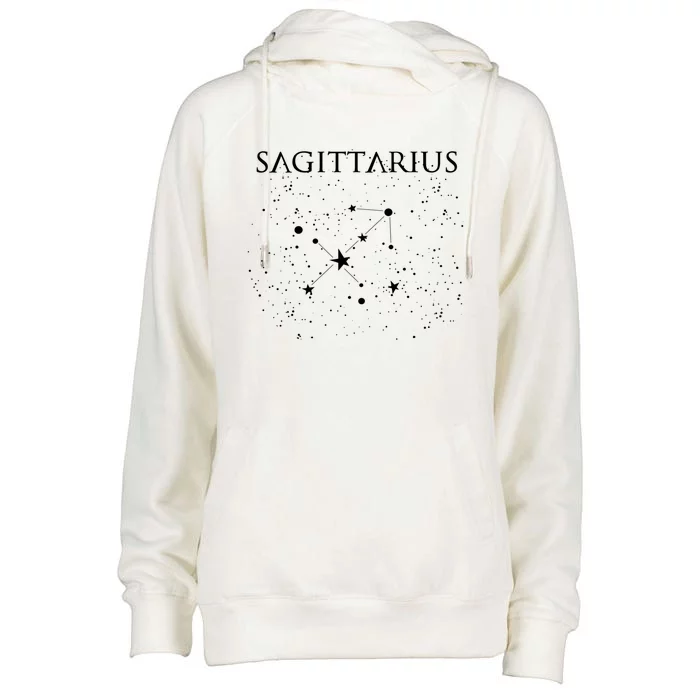 Sagittarius Constellation Gift Zodiac Symbol Womens Funnel Neck Pullover Hood