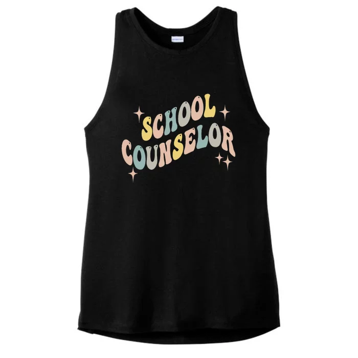 School Counselor groovy Guidance Counselor Ladies Tri-Blend Wicking Tank