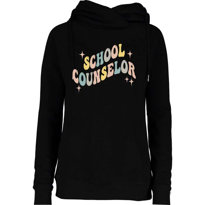 School Counselor groovy Guidance Counselor Womens Funnel Neck Pullover Hood