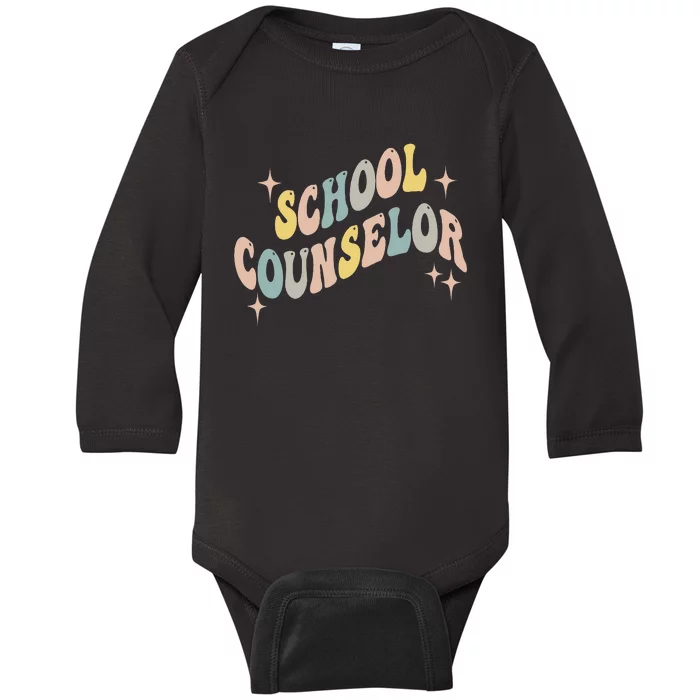 School Counselor groovy Guidance Counselor Baby Long Sleeve Bodysuit