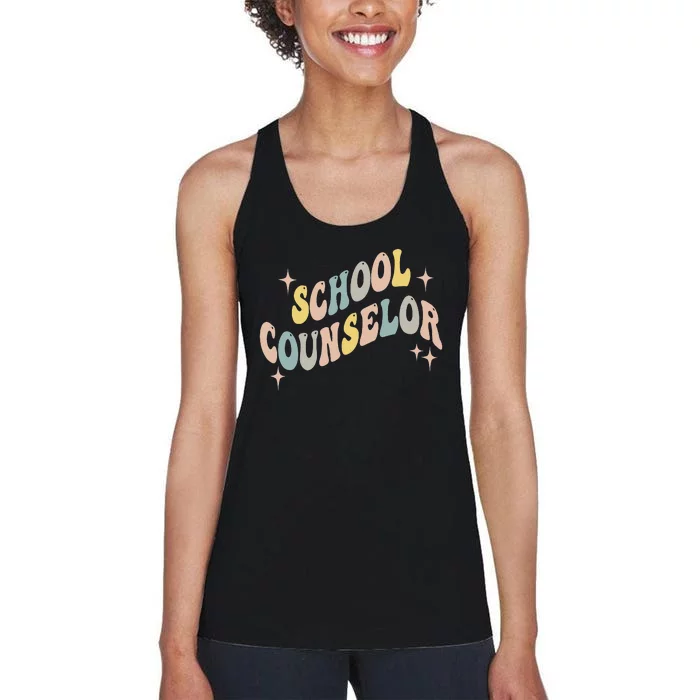 School Counselor groovy Guidance Counselor Women's Racerback Tank