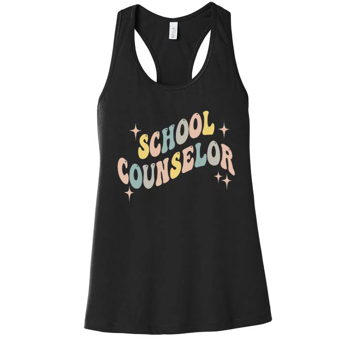 School Counselor groovy Guidance Counselor Women's Racerback Tank