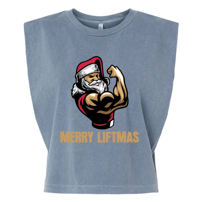 Santa Claus Gym Bodybuilding Fitness Merry Liftmas Xmas Tee Gift Garment-Dyed Women's Muscle Tee