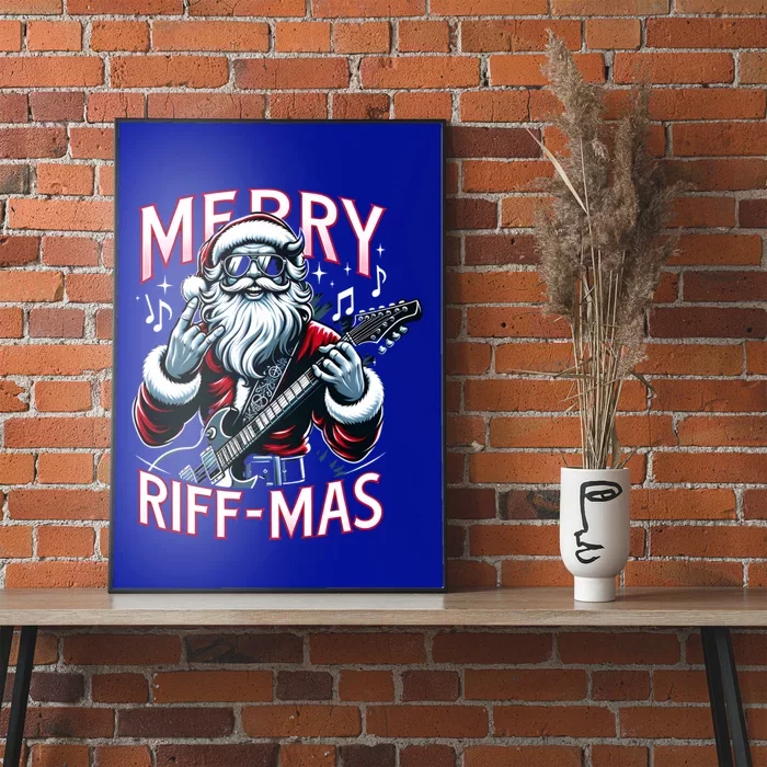 Santa Claus Guitar Player Rock And Roll Christmas Gift Poster