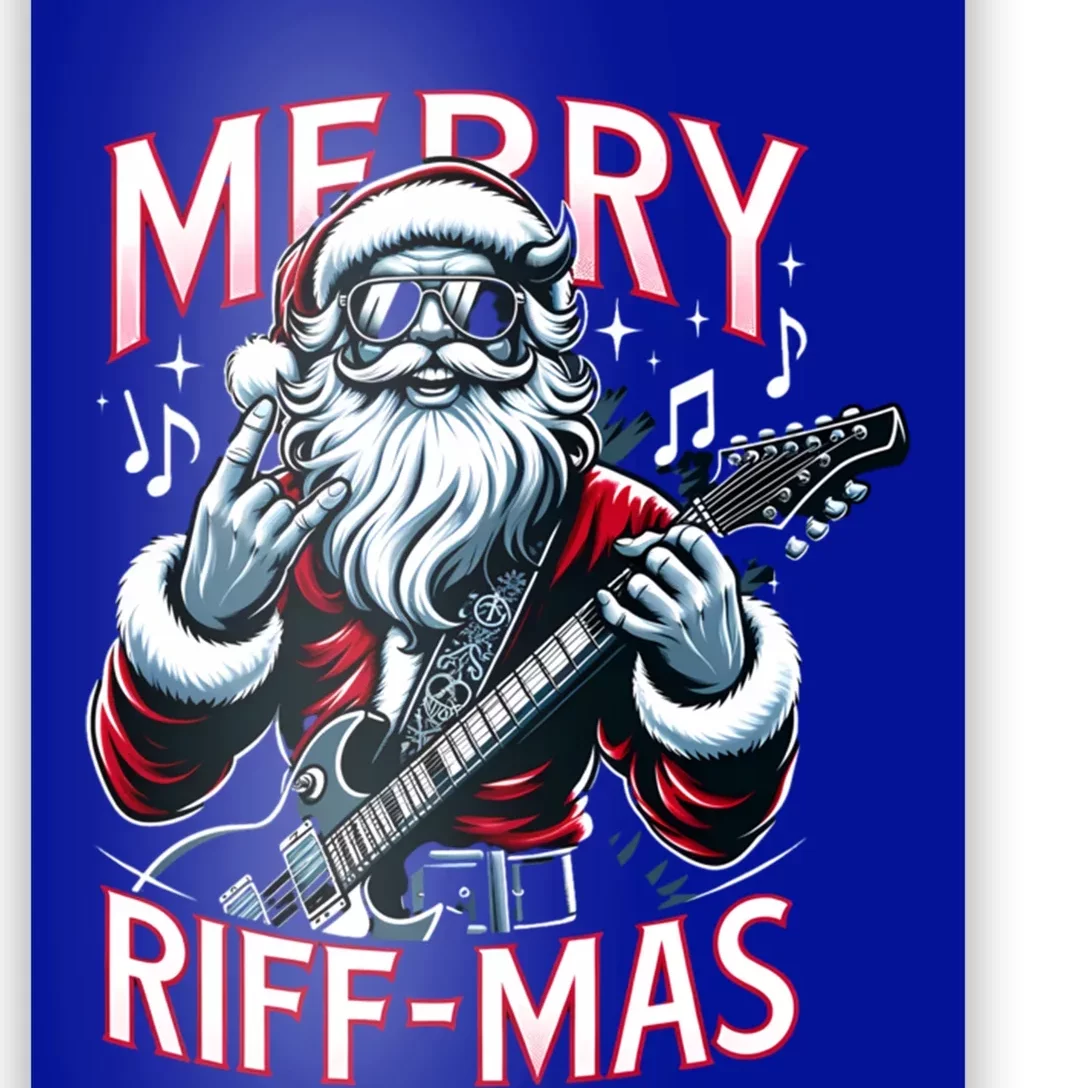 Santa Claus Guitar Player Rock And Roll Christmas Gift Poster