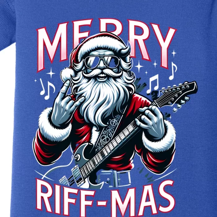 Santa Claus Guitar Player Rock And Roll Christmas Gift Baby Bodysuit