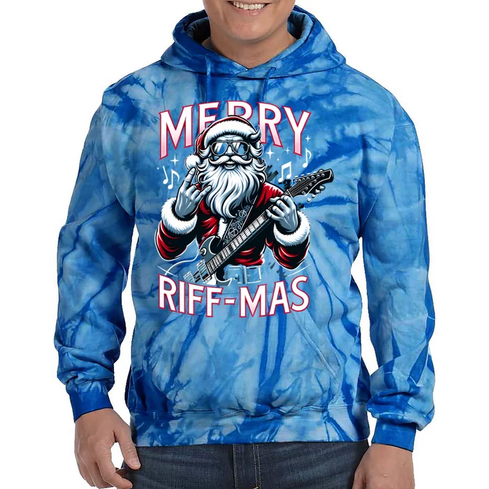 Santa Claus Guitar Player Rock And Roll Christmas Gift Tie Dye Hoodie