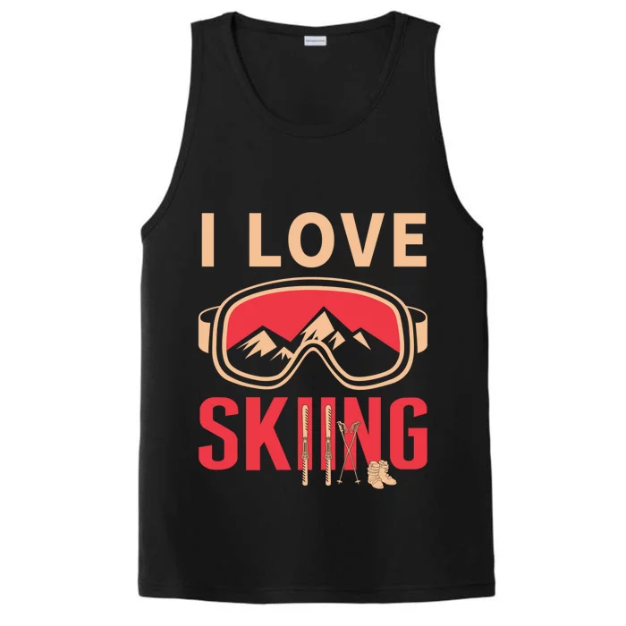 Ski Cute Gift Skiing And Ski Lover Meaningful Gift Performance Tank