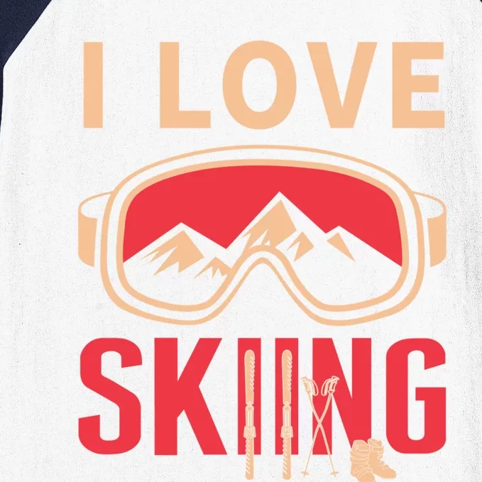 Ski Cute Gift Skiing And Ski Lover Meaningful Gift Baseball Sleeve Shirt