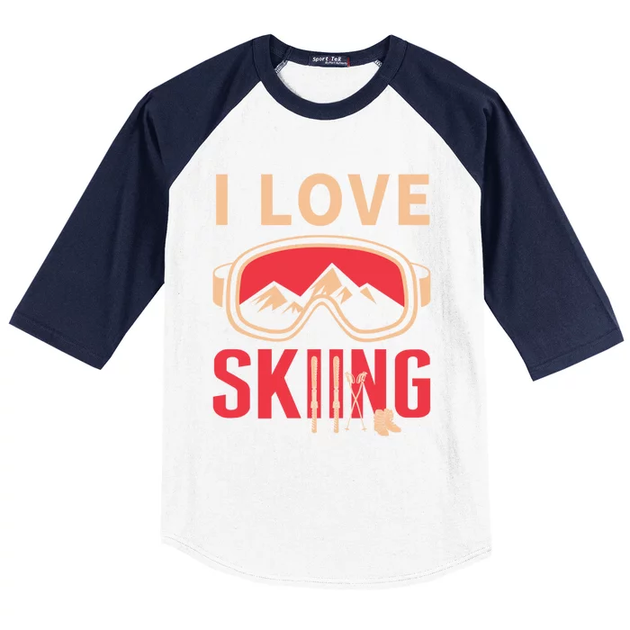 Ski Cute Gift Skiing And Ski Lover Meaningful Gift Baseball Sleeve Shirt