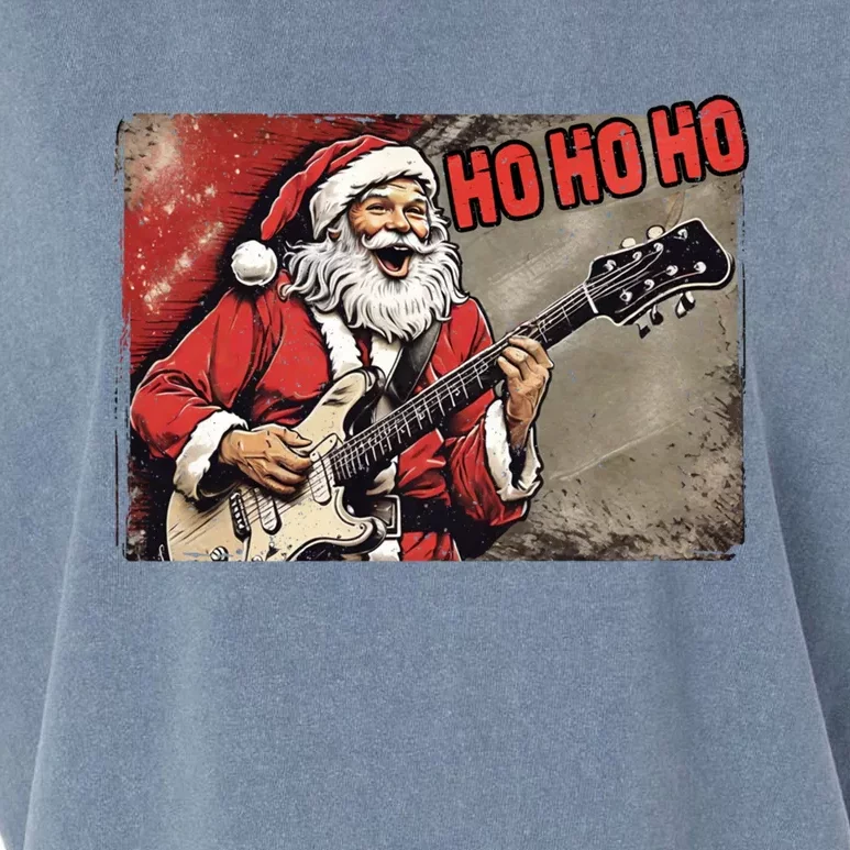 Santa Claus Guitar Player Rock And Roll Christmas Gift Garment-Dyed Women's Muscle Tee