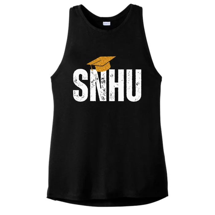 Snhu College Graduation With Hat Ladies Tri-Blend Wicking Tank