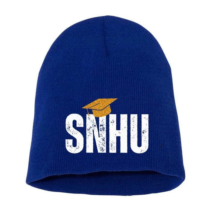 Snhu College Graduation With Hat Short Acrylic Beanie