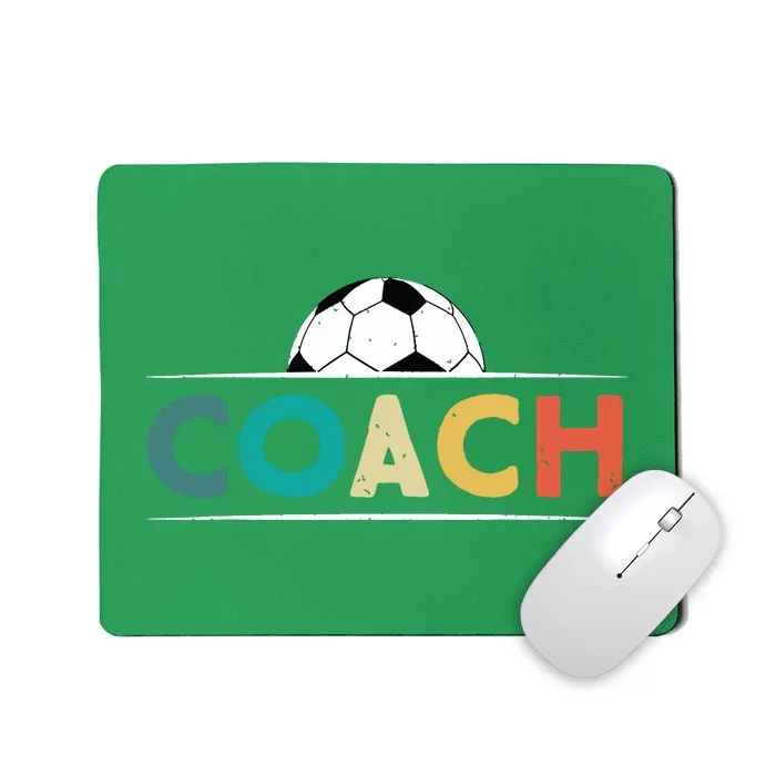 Soccer Coach Gifts Funny Retro Vintage Soccer Ball Coaching Mousepad