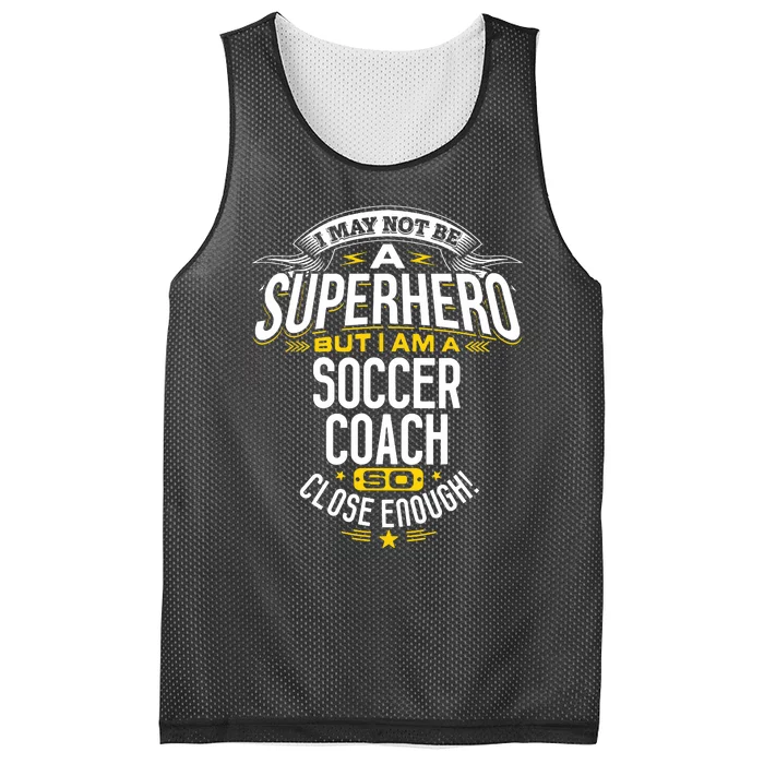 Soccer Coach Gift Idea Superhero Soccer Coach Mesh Reversible Basketball Jersey Tank