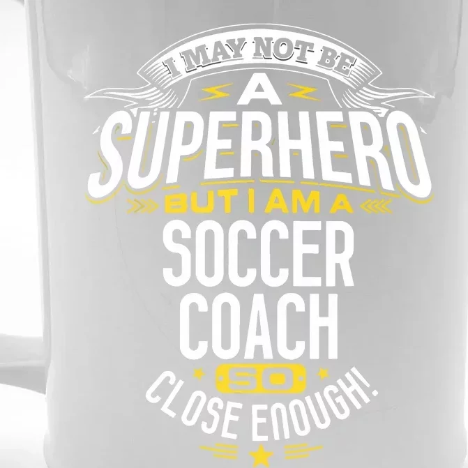 Soccer Coach Gift Idea Superhero Soccer Coach Front & Back Beer Stein