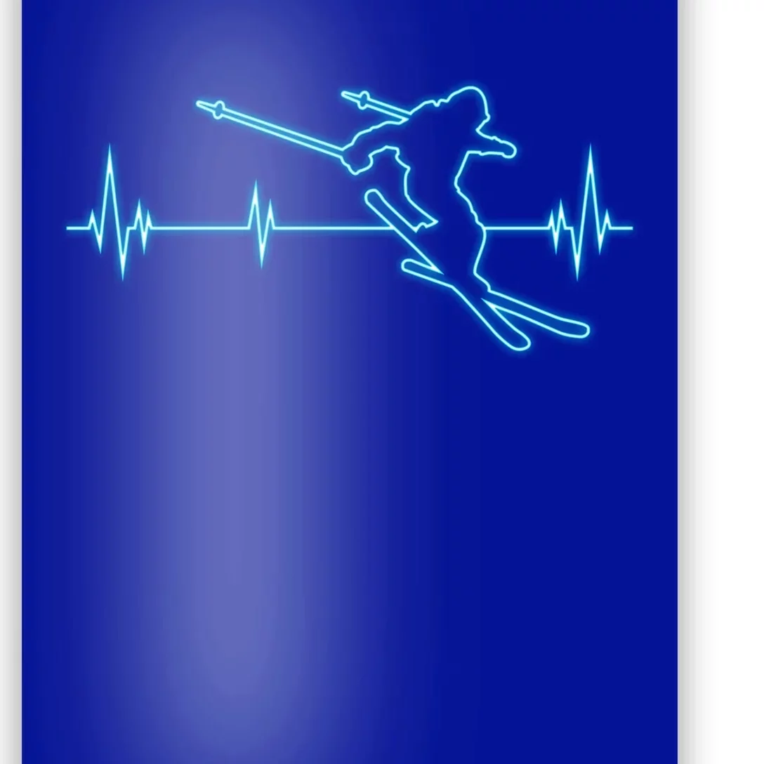 Ski Cool Gift Skiing Heartbeat Tee Skier Cool Gift Skiing Lover Gift Poster