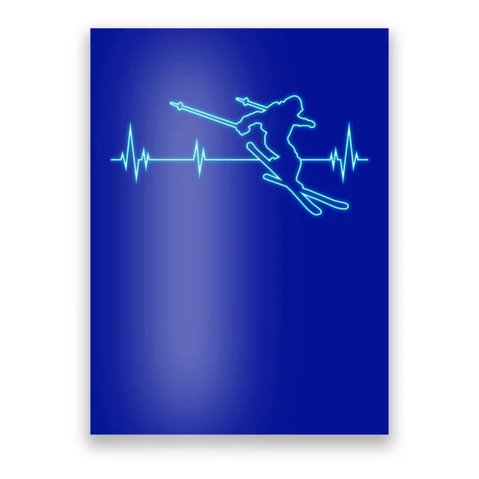 Ski Cool Gift Skiing Heartbeat Tee Skier Cool Gift Skiing Lover Gift Poster