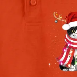 Santa Cat Gorgeous Reindeer Light Christmas Lover Gift Dry Zone Grid Performance Polo