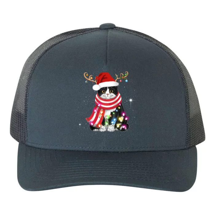 Santa Cat Gorgeous Reindeer Light Christmas Lover Gift Yupoong Adult 5-Panel Trucker Hat