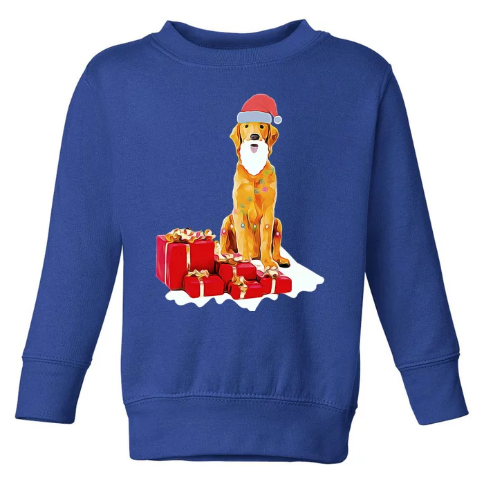 Santa Christmas Golden Retriever Cute Gift Toddler Sweatshirt