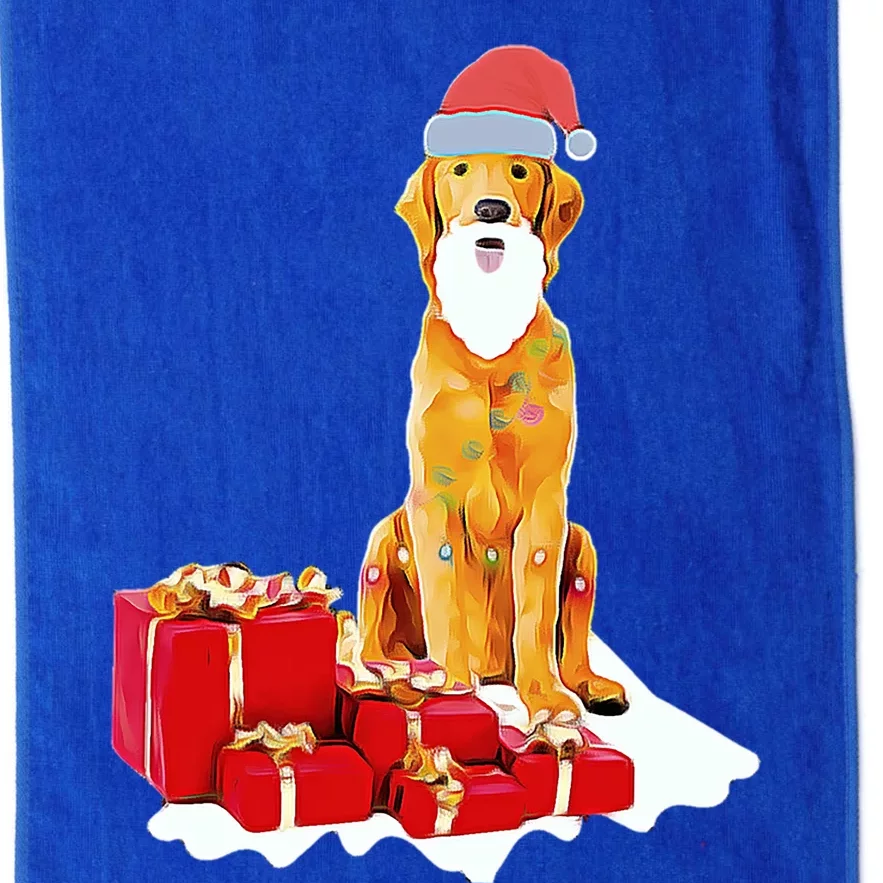 Santa Christmas Golden Retriever Cute Gift Platinum Collection Golf Towel