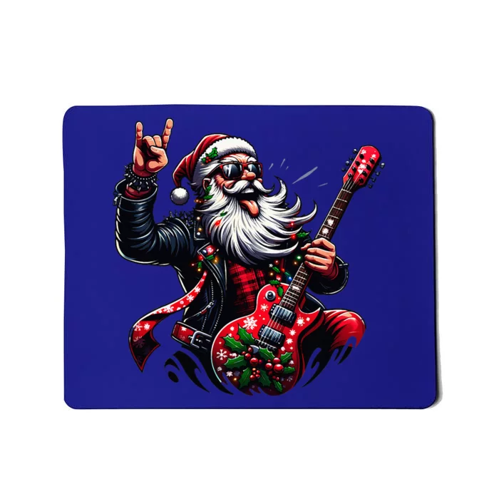 Santa Claus Guitar Player Rock & Roll Christmas Mousepad