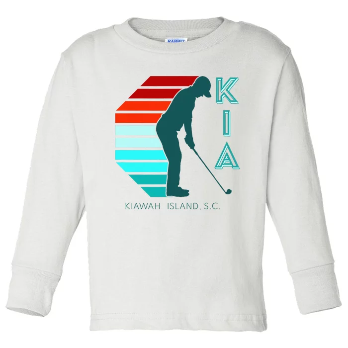 South Carolina Golfing Pro Retro Beach Kiawah Island Golf Toddler Long Sleeve Shirt