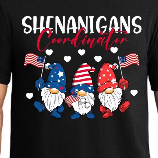 Shenanigans Coordinator Gnomies 4th Of July Gnome Patriotic Gift Pajama Set