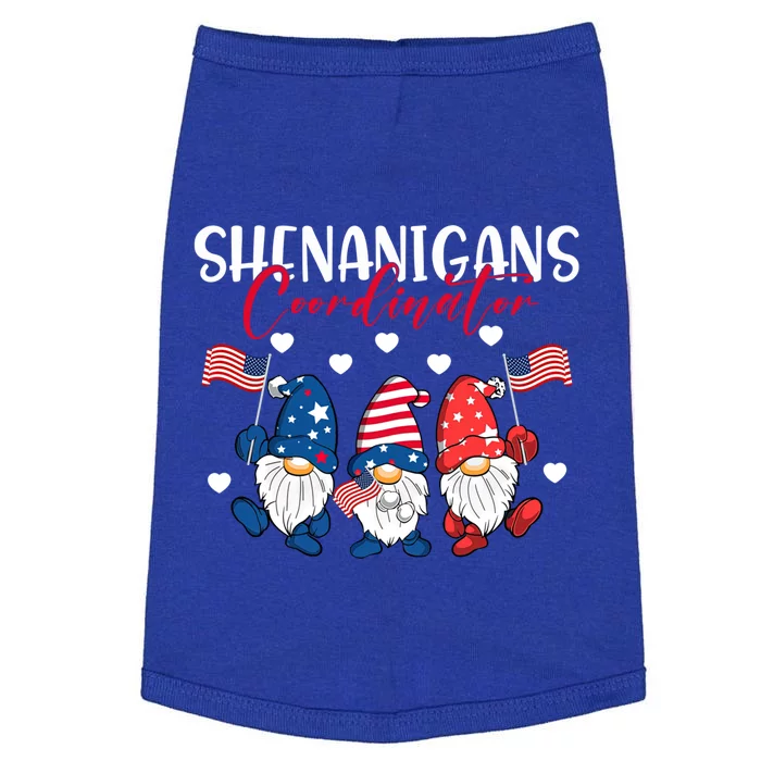 Shenanigans Coordinator Gnomies 4th Of July Gnome Patriotic Gift Doggie Tank