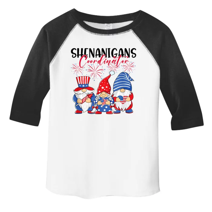 Shenanigans Coordinator Gnomies 4th Of July Gnome Patriotic Gift Toddler Fine Jersey T-Shirt