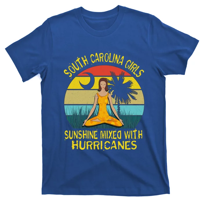 South Carolina Girls Pride Cool Gift Sunshine Mixed With Hurricane Gift T-Shirt