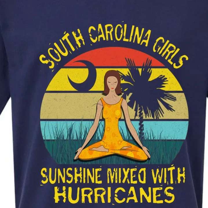 South Carolina Girls Pride Cool Gift Sunshine Mixed With Hurricane Gift Sueded Cloud Jersey T-Shirt