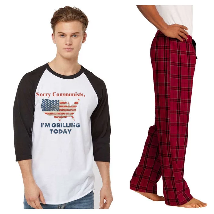 Sorry Communists Grilling Today 4th Of July Raglan Sleeve Pajama Set