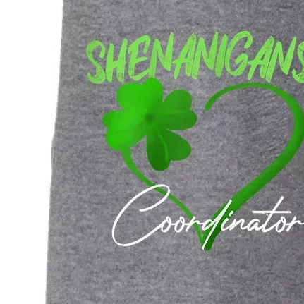 Shenanigans Coordinator Green Heart Shamrock St Patricks Day Doggie 3-End Fleece Hoodie