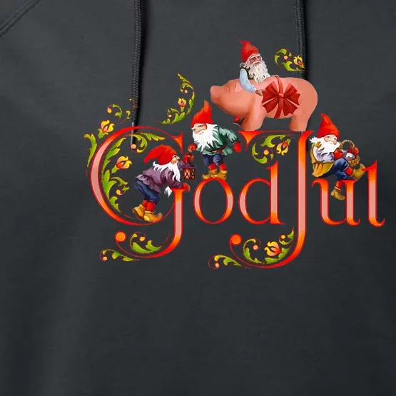 Scandinavian Christmas God Jul Marzipan Pig Performance Fleece Hoodie