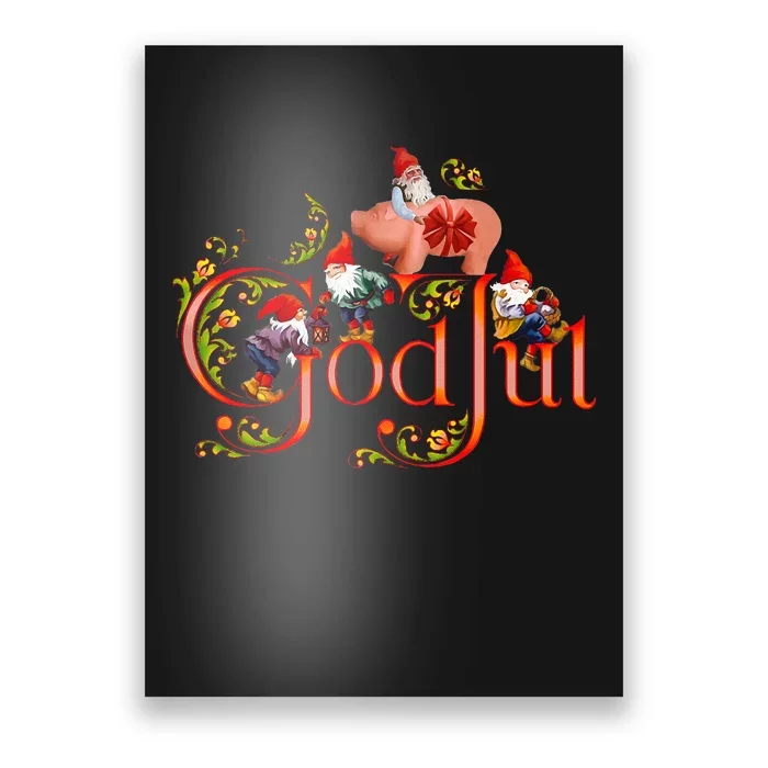 Scandinavian Christmas God Jul Marzipan Pig Poster