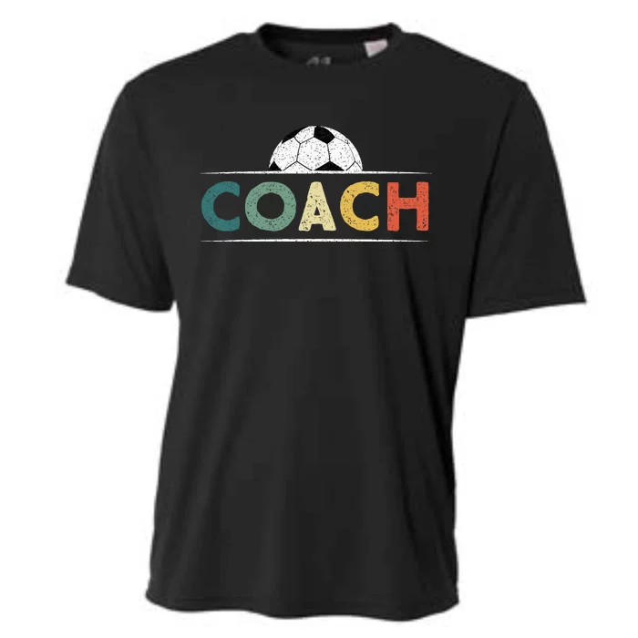 Soccer Coach Gifts Funny Retro Vintage Soccer Ball Coaching Cooling Performance Crew T-Shirt