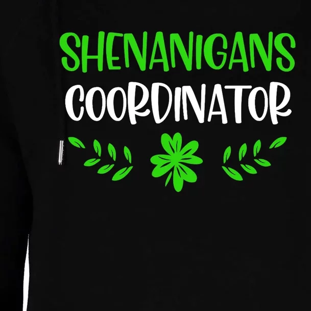 Shenanigans Coordinator Green Lucky Shamrock St Patricks Day Tank Top Womens Funnel Neck Pullover Hood