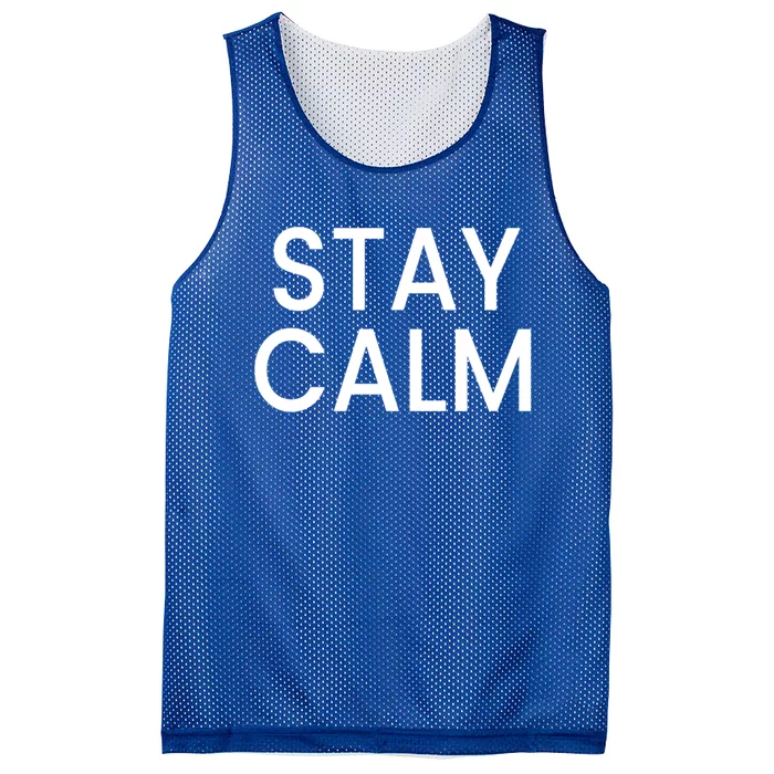 Stay Calm Gift Mesh Reversible Basketball Jersey Tank