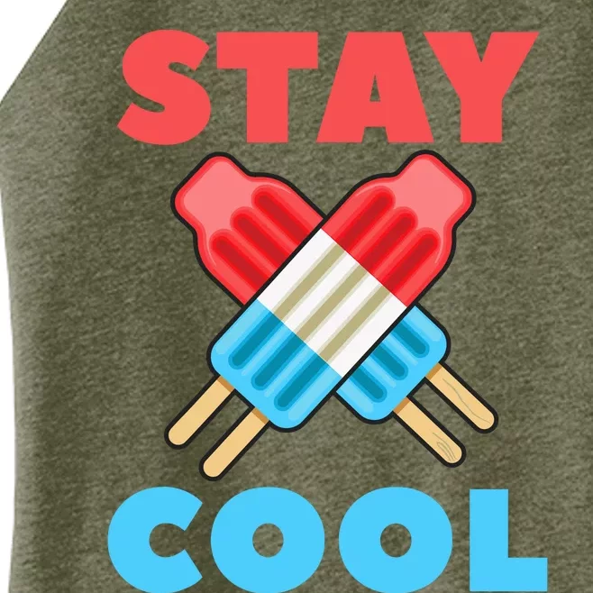 Stay Cool Girl Boy Popsicle Funny 4th Of July Women’s Perfect Tri Rocker Tank