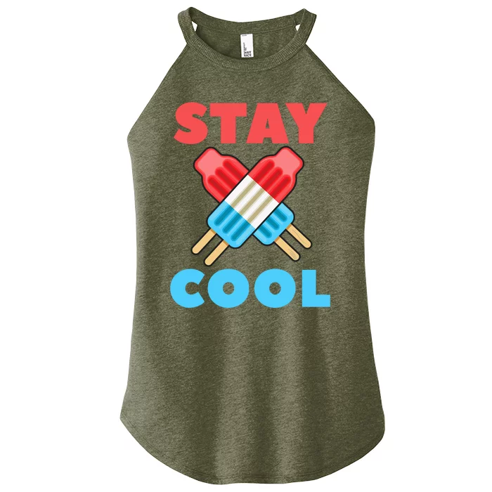 Stay Cool Girl Boy Popsicle Funny 4th Of July Women’s Perfect Tri Rocker Tank