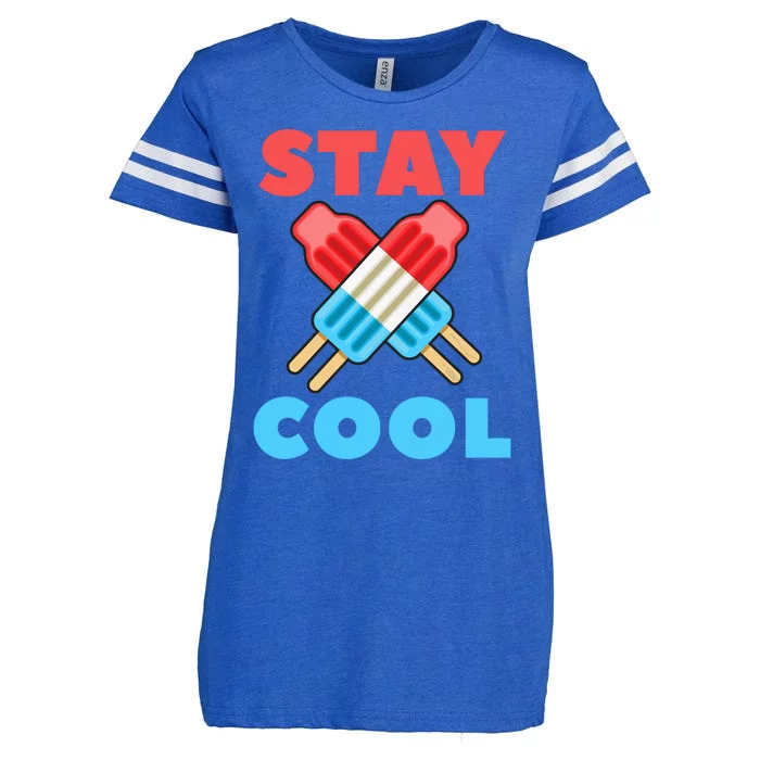 Stay Cool Girl Boy Popsicle Funny 4th Of July Enza Ladies Jersey Football T-Shirt