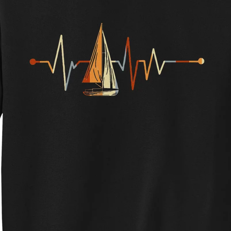 Sea Captain Gift Sail Boat Heartbeat Boat Sailing Sweatshirt