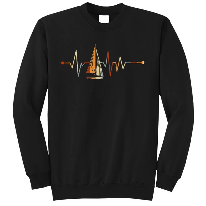 Sea Captain Gift Sail Boat Heartbeat Boat Sailing Sweatshirt