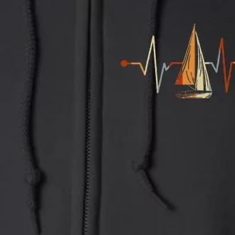 Sea Captain Gift Sail Boat Heartbeat Boat Sailing Full Zip Hoodie