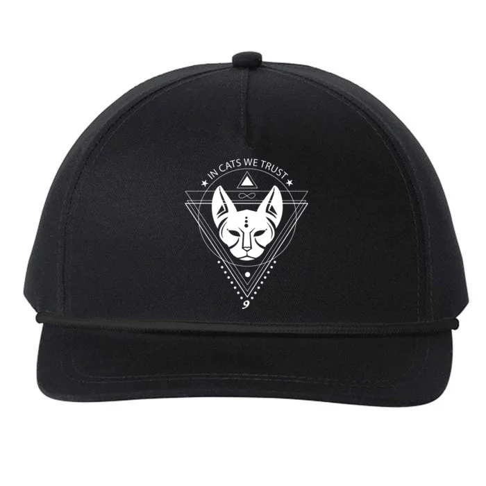 Sphynx Cat Gift Sphinx Mom Bastet Cat Mom Geometry Cat Daddy Snapback Five-Panel Rope Hat