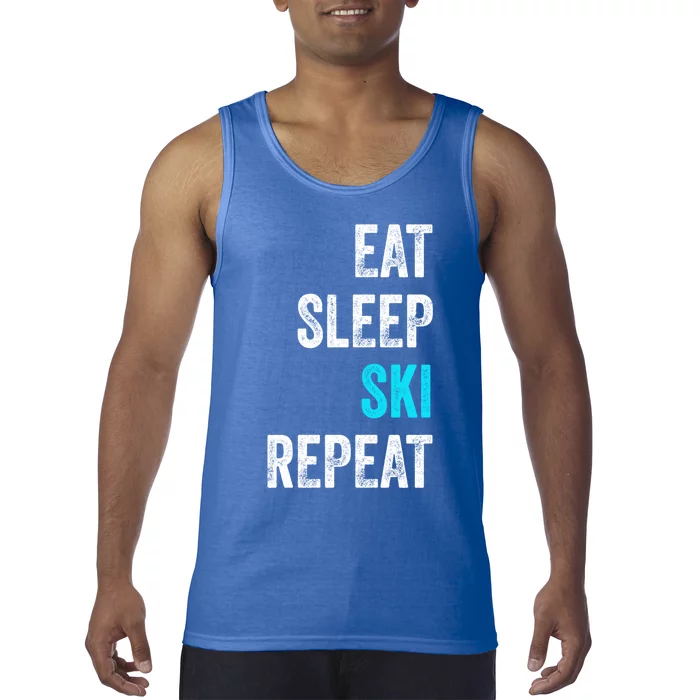 Skier Cool Gift Skiing Eat Sleep Ski Repeat Cool Gift Tank Top