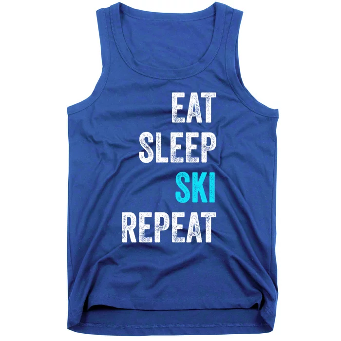 Skier Cool Gift Skiing Eat Sleep Ski Repeat Cool Gift Tank Top